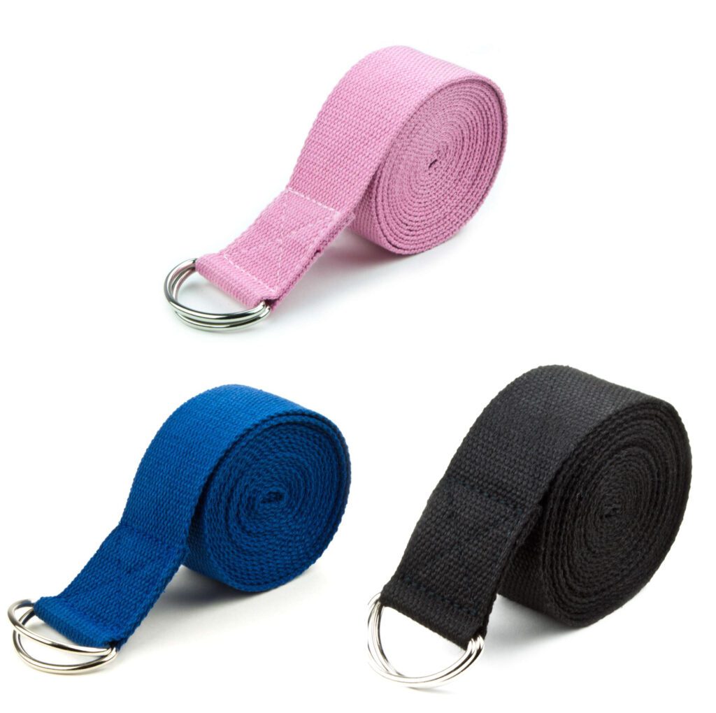 Yoga Strap 10' Extra-Long Cotton with Metal D-Ring