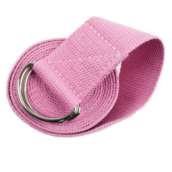 Pink Yoga Strap 10 inch with Metal Ring