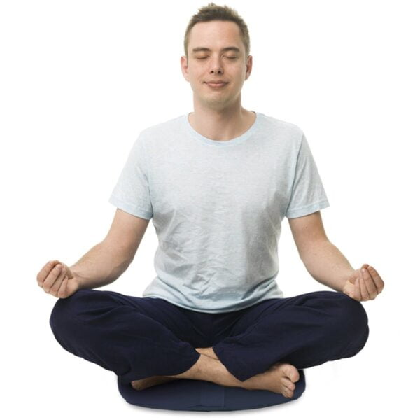 blue zafu meditation cusion round 15 inch example