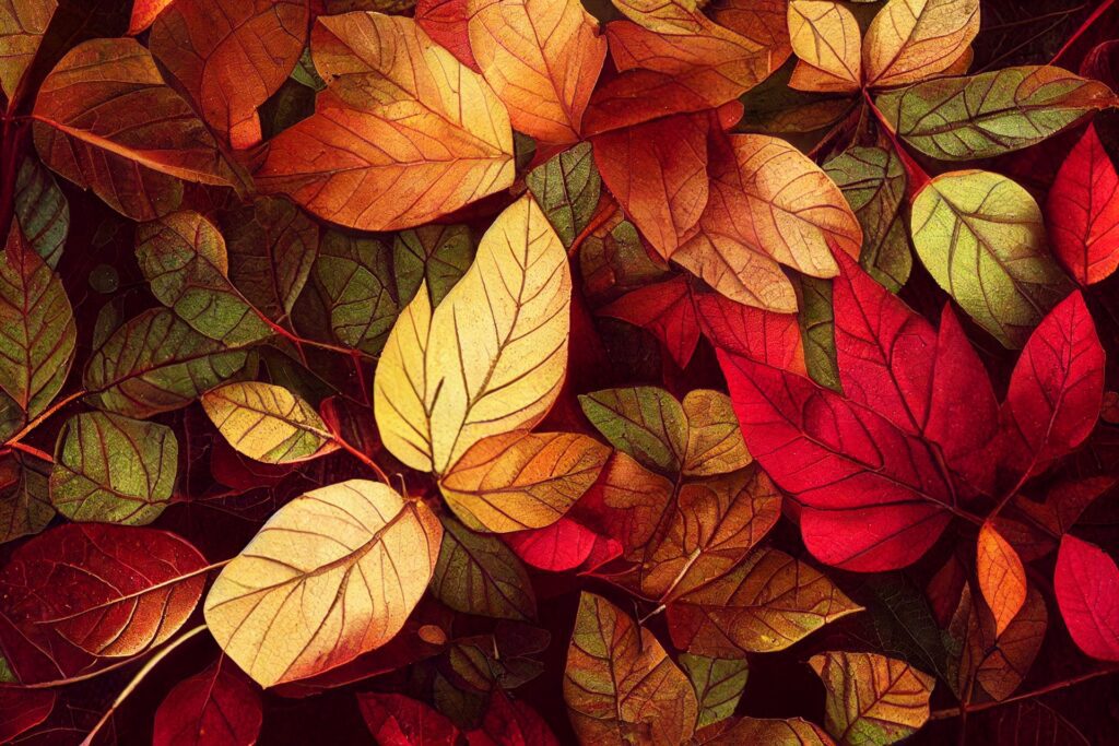 A picture of leaves representing fall season.