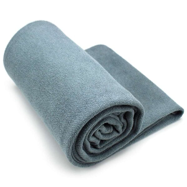 grey Non Slip Microfiber Hot Yoga Towel with Carry Bag