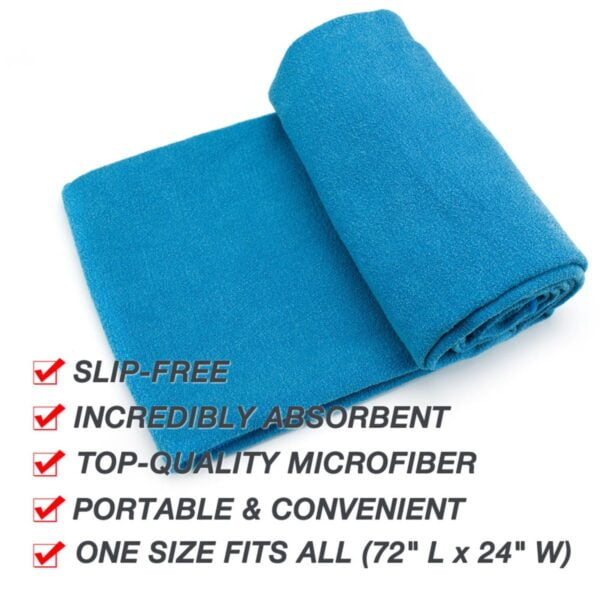 grey Non Slip Microfiber Hot Yoga Towel with Carry Bag4