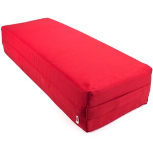 large 26 inch red yoga bolster and meditation pillow