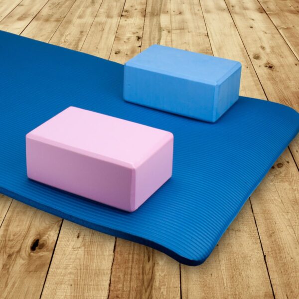 large blue foam yoga block9 x6x4