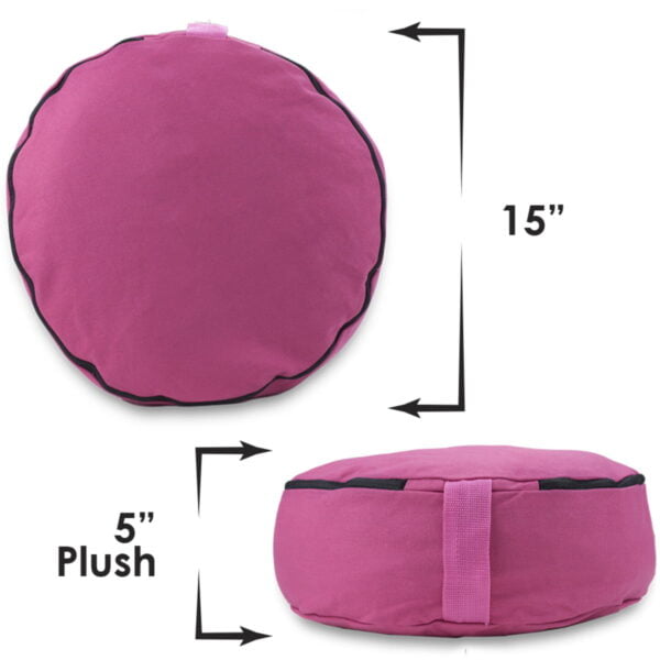 pink zafu meditation cushion 15 inch size
