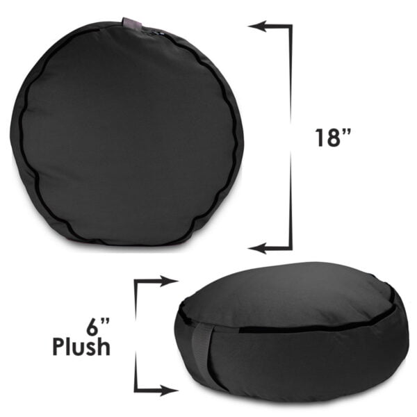 round zafu meditation cushion black size