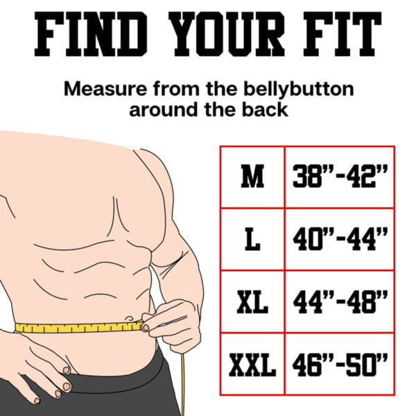 weight lifting belt size chart