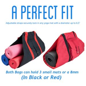 yoga mat cargo carrier with straps black red