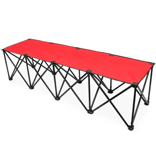 6 Foot Portable Folding 4 Seat Bench Red