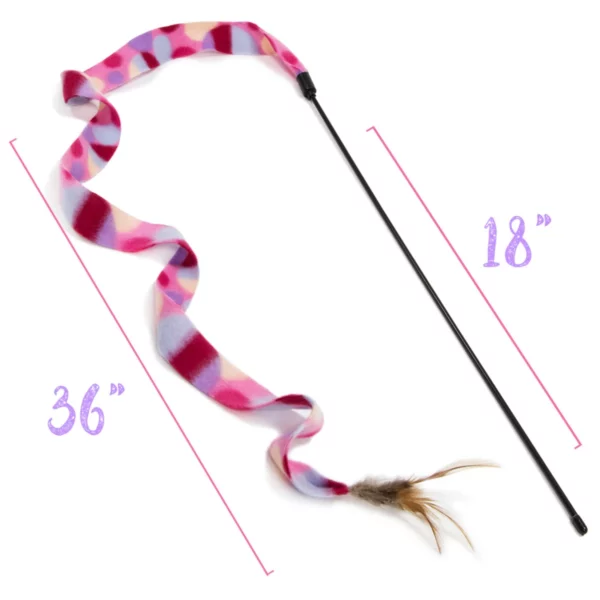 Interactive Teaser Wand Cat Toy with Feather0