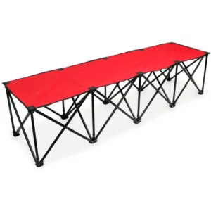 Red 6 Foot Portable Folding 4 Seat Bench