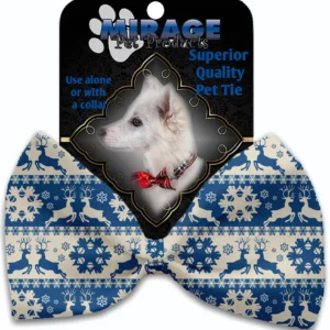 Blue-Reindeer-Pet-Bow-Tie-Collar-Accessory-with-Velcro