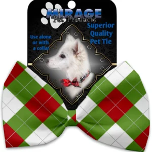 Christmas-Argyle-Pet-Bow-Tie-Collar-Accessory-with-Velcro