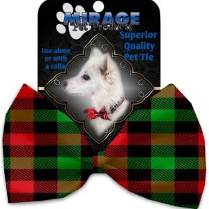 Christmas-Plaid-Pet-Bow-Tie-Collar-Accessory-with-Velcro