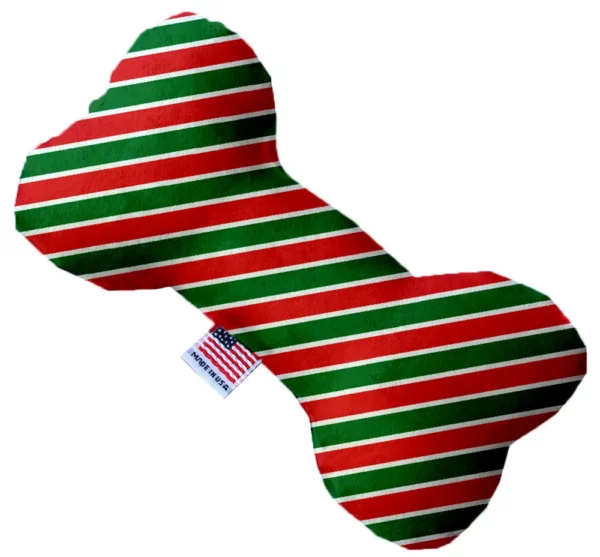 Christmas-Stripes-10-Inch-Bone-Dog-Toy