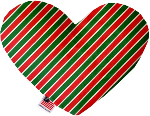 Christmas-Stripes-6-Inch-Canvas-Heart-Dog-Toy
