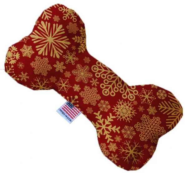 Red-Snowflakes-10-Inch-Canvas-Bone-Dog-Toy