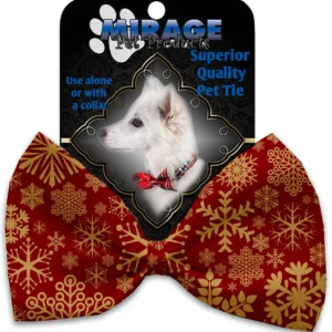 Red-Snowflakes-Pet-Bow-Tie-Collar-Accessory-with-Velcro