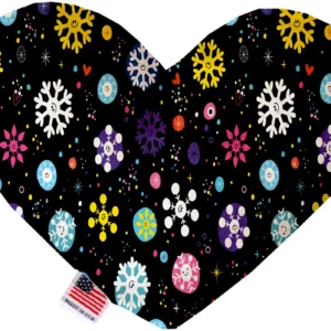 Smiley-Snowflakes-6-Inch-Canvas-Heart-Dog-Toy