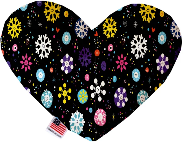Smiley-Snowflakes-6-Inch-Canvas-Heart-Dog-Toy