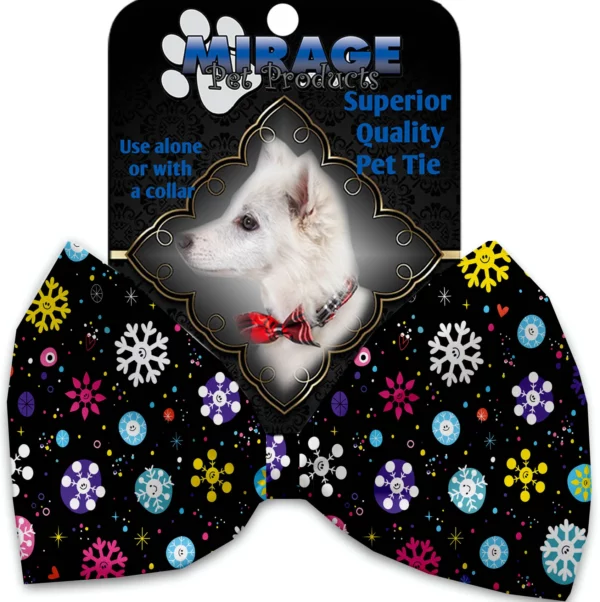 Smiley-Snowflakes-Pet-Bow-Tie-Collar-Accessory-with-Velcro