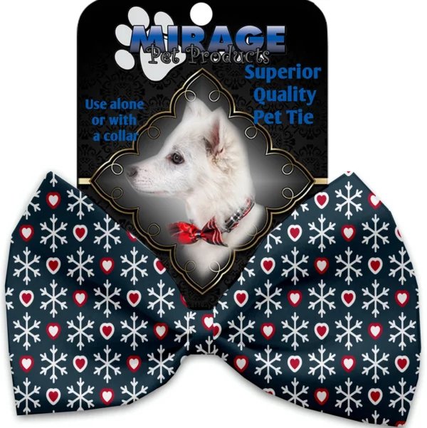 Snowflakes-and-Hearts-Pet-Bow-Tie