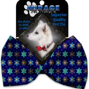 Star-of-David-and-Snowflakes-Pet-Bow-Tie-Collar-Accessory-with-Velcro