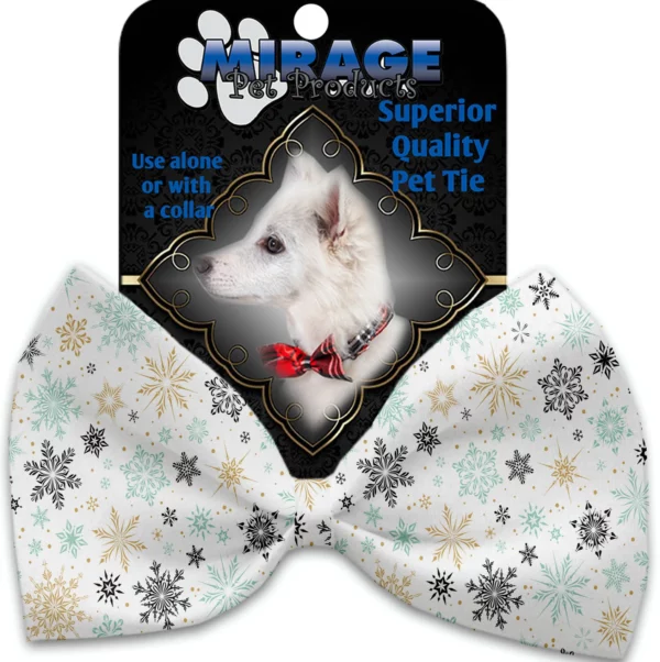 Vintage-Snowflakes-Pet-Bow-Tie-Collar-Accessory-with-Velcro